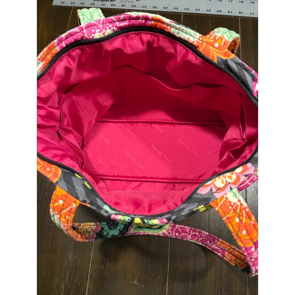 Vera Bradley Ziggy Zinnia Pattern, Crescent Shoulder Handbag Purse